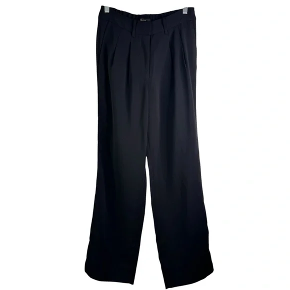 Quince Stretch Crepe Pleated Wide Leg Pants Elastic Career Trouser Work Pants 2 - Picture 4 of 16